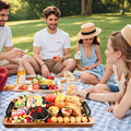 Extra Long Wooden Charcuterie Board Rectangular Handles-Disposable BBQ Serving Tray for Camping Grilling Wood Serving Platters