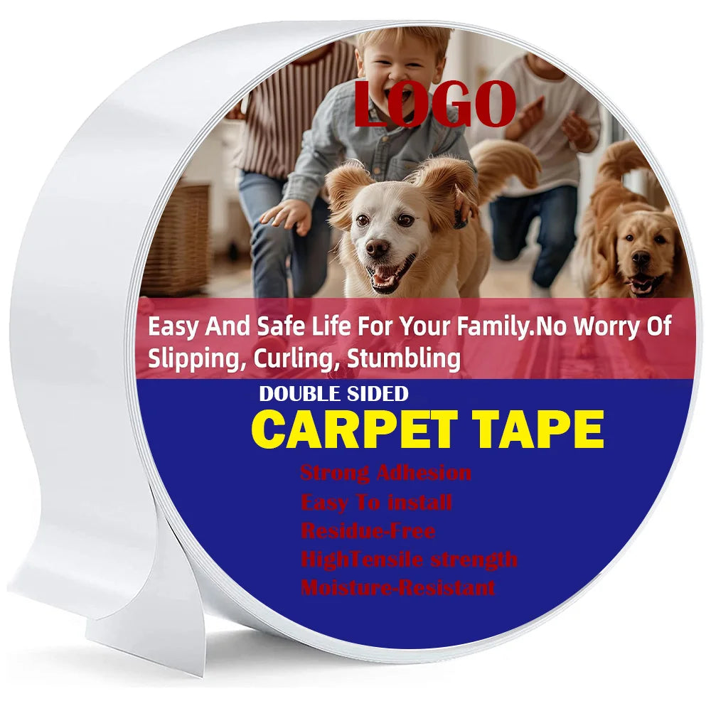 Carpet Tape Double Sided Adhesive Rug Gripper Double Sided Rug Tape for Area Rugs Over Carpet for Hardwood Floors