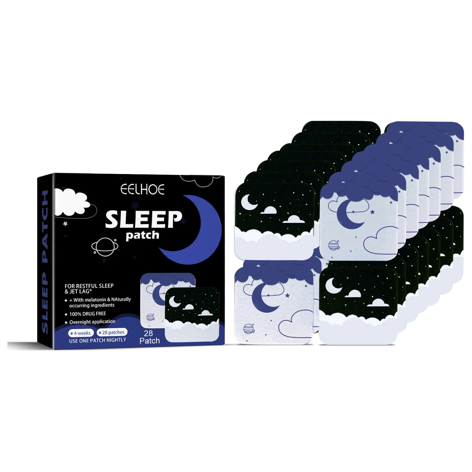 EELHOE Sleep Aid Patch Relieve Insomnia Irritability Anxiety Improve Falling Asleep Improve Sleep Quality Sleep Patch K1