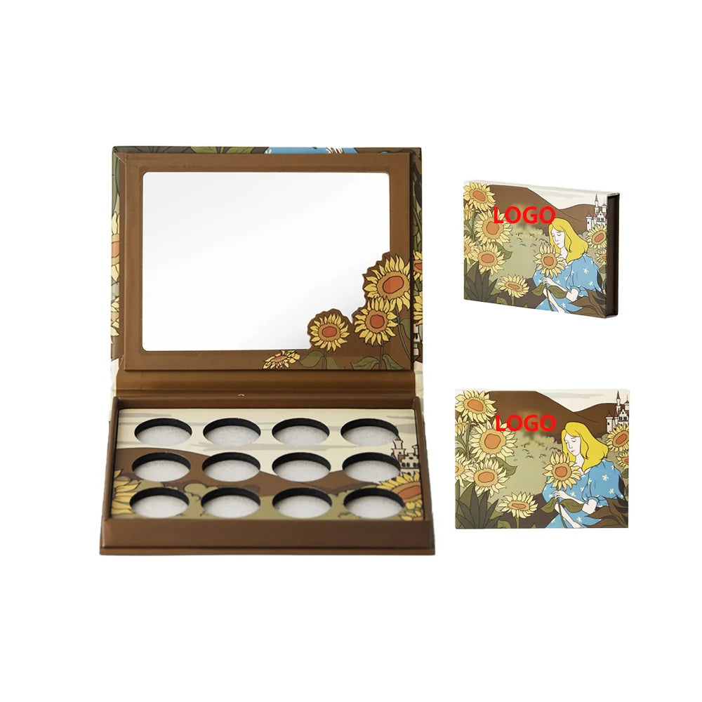Custom Logo Brand Printing Eco Friendly Luxury Cosmetics Packaging Empty Palette 12-Color Eyeshadow Sleeve Eyeshadow Paper box