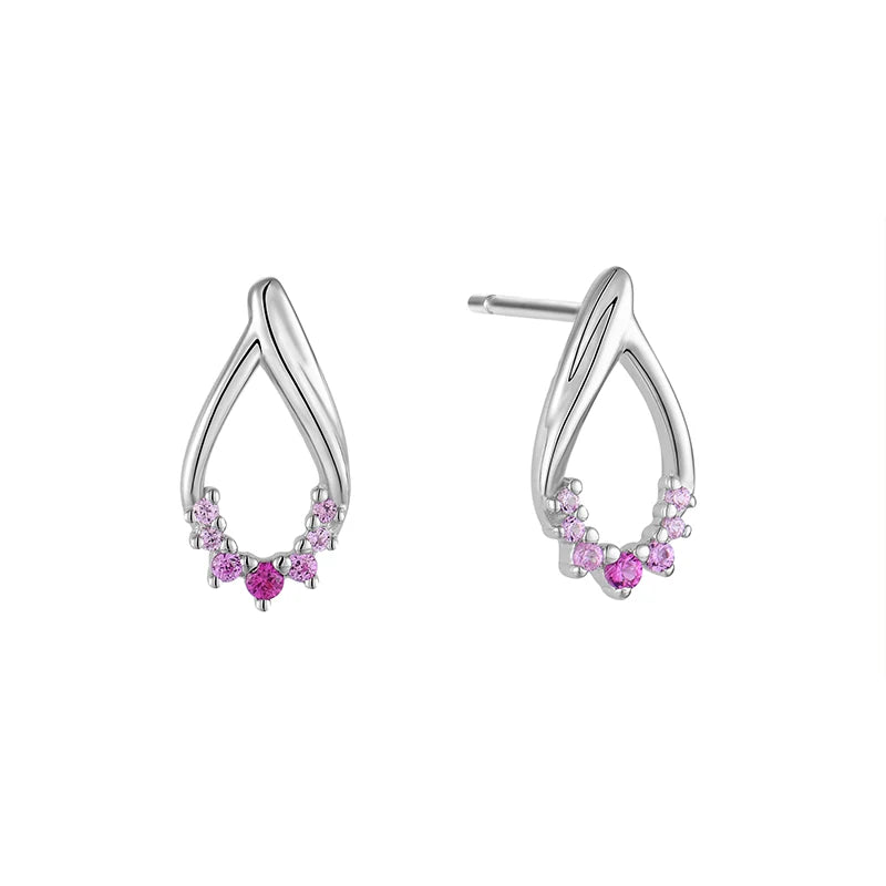 Fashion Women Jewelry Big Oem Design Teardrop Shape Zircon Mirco Pave Earrings Silver 925 for Girls