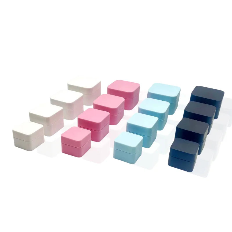 Macaroon White Blue Black Skincare Cosmetic Packaging 5g 15g 20g 30g 50g Square PP Plastic Tubes Cream Jars for Face Cream
