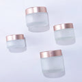 Wholesale Matte Rose Gold Lid Skincare Cosmetic Packaging 5g 10g 15g 20g 30g 50g 100g Empty Glass Cream Jar
