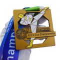 Promotional Customized Antique Gold Silver Kims Cup Championship Korean Taekwondo Alloy 3D Metal Medal for Competition