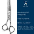 Titan New Professional Barber Scissors Thinning Shears Hairdressor Tool Hair Scissors 440C Steel Japan Beard Ball Screw Scissors