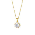 Hot Sale Fashion Gold Stainless Steel Necklace Temperament Simple Zircon Necklace Delicate Glitter Crystal Flower Necklace