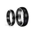 POYA Jewelry 6mm 8mm Two Tones Wedding Band Black White Line Domed Tungsten Ring for Men Women