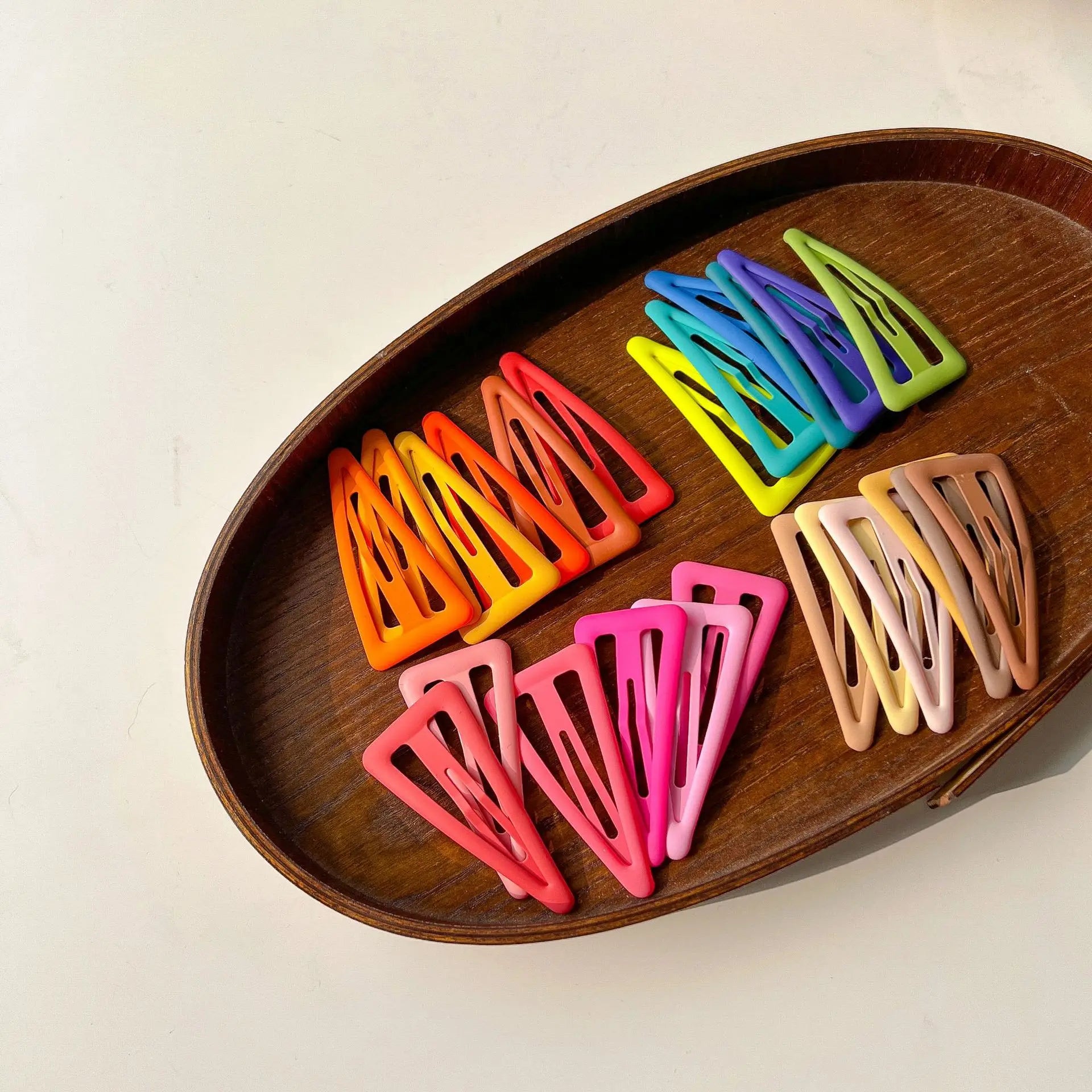 7CM Fashion Girls Triangle Colored Metal Hair Bobby Clips
