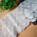 1 Yard Vintage Cotton White Flower Embroidered Lace Trim Ribbon Wedding Applique DIY Sewing Craft