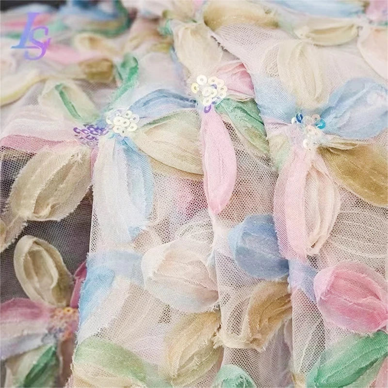 African Lace Fabric Unique Polyester Water Soluble Mesh Fabric for Wedding