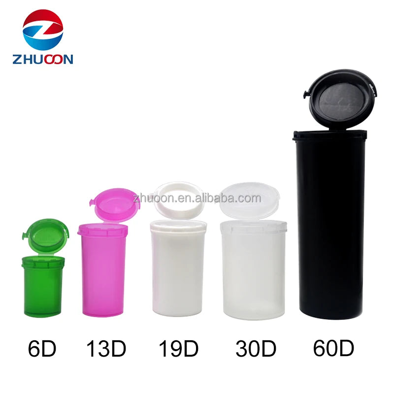 6/13/19/30/60 Dram Pop Top Containers Plastic Vials clear Pop Top Bottles