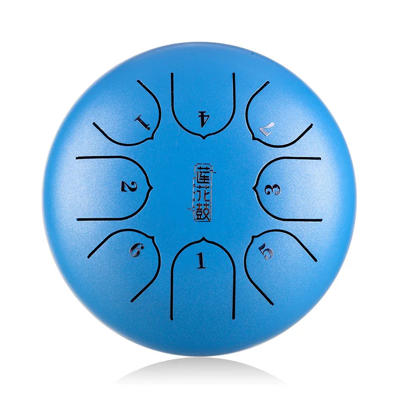 Tongue Drum C5-tone Percussion Instrument Snare Drum Blue 6 Incn 8-tone Mini Steel Electric Guitar 15*13.5*3cm Abs+metal CN;