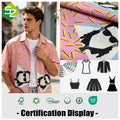 100% Organic Cotton Sateen Fabric Lightweight 110GSM Used for Pink Pop Art Trendy Woven Shirt