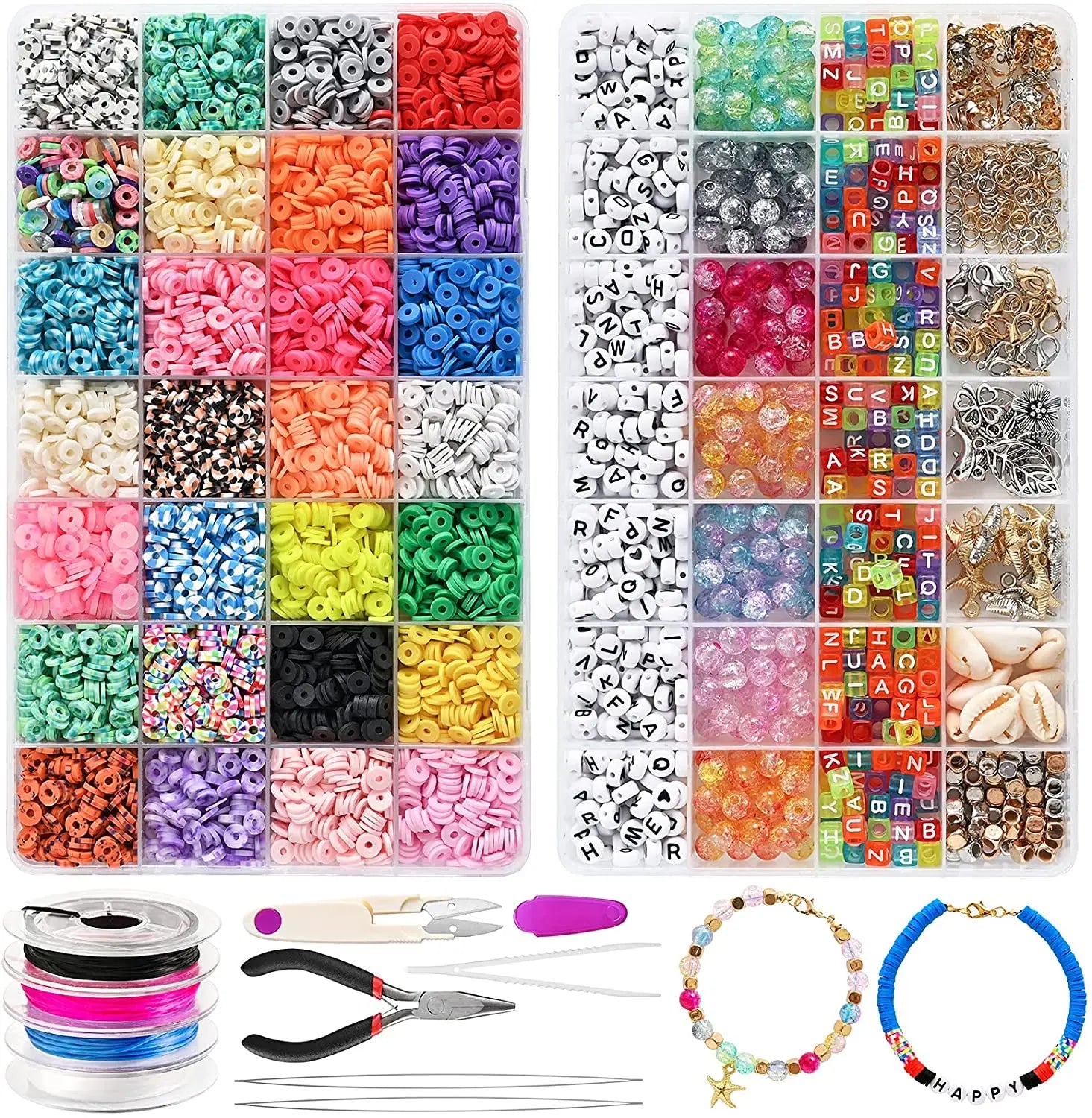 Wholesale JLT Educational Toys Make Necklace Round Polymer Clay Beads Small Cute Colorful Kit
