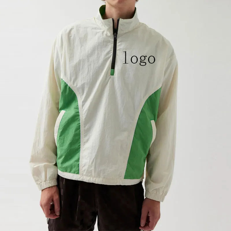 Wholesale Custom Lightweight Windbreaker Men Jacket 1/4 Zip Lightweight Running Sports Jacket