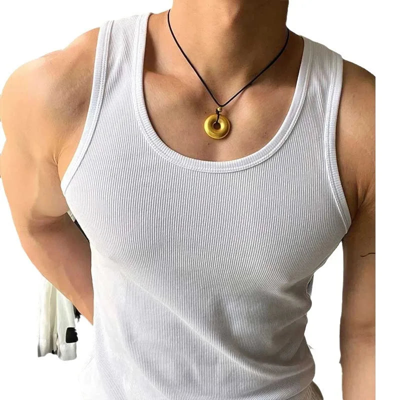 Pack of 3 Cheap Factory Polyester Manufacturers Solid Color Ribbed Undershirt Black Men Vest for Summer
