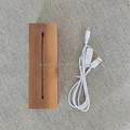 Custom DIY Rectangular LED Night Light Stand 3D Glowing Message Board Minimalist Beech Walnut Finish USB Living Room