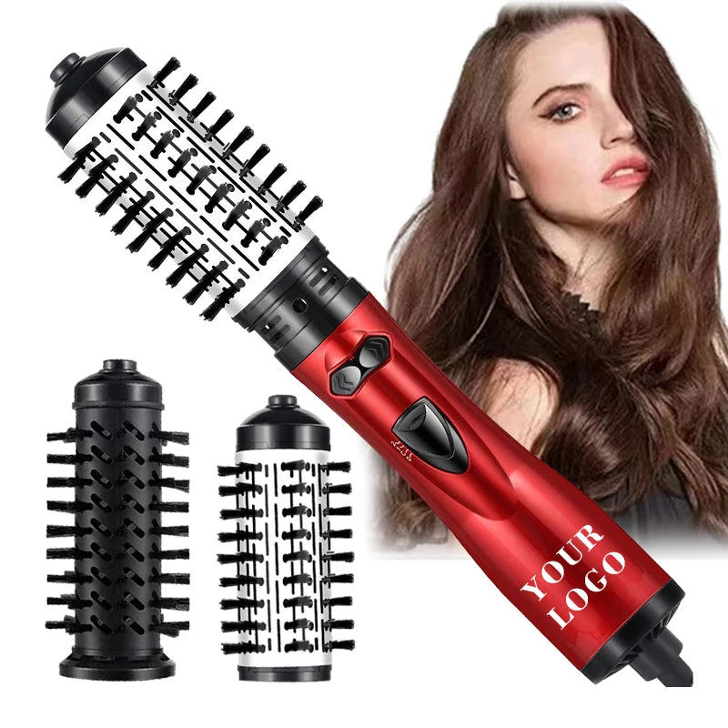 Rotating Hair Dryer Brush 3 in 1 Round Hot Air Spin Brush Set Volumizer Blow Dryer Brush With 2 Brushes