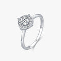 Ailmay Fashion 925 Sterling Silver Sparkling Round Clear CZ Charm Rings for Women Classic Wedding Statement Jewelry