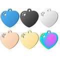 Stainless Steel Gold PVD Plated Pet Jewelry Findings Engravable Logo Hollow Heart Dog Paw Blank Pendant Fashion Pendants Charms