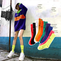 Custom Women's Summer Thin Cotton Socks in the Tube Socks Pile Women's Korean Version of the College Style Purple Stockings