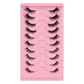 6d Half Natural Lashes Handmade Fox Eye Silk Cat Eye Cils Wispy D Roll Volume Pestanas Postizas Full Strip Eyelashes
