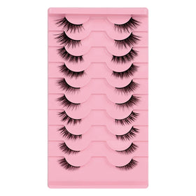 6d Half Natural Lashes Handmade Fox Eye Silk Cat Eye Cils Wispy D Roll Volume Pestanas Postizas Full Strip Eyelashes