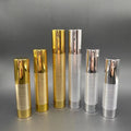 15ml 20ml 30ml Luxury Gold Silver Electroplate Lotion Pump Airless Bottle