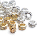 10mm Spacer Crystal Rhinestone Beads Large Hole Brass Rondelle Beads for European Bracelet Snake Chain Loose Nature Crystal