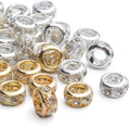 10mm Spacer Crystal Rhinestone Beads Large Hole Brass Rondelle Beads for European Bracelet Snake Chain Loose Nature Crystal
