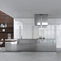 Italian Minimalist Metal Style and Cream Style Using Imported Melamine Impregnated Film Paper Integrated Kitchen Cabinets