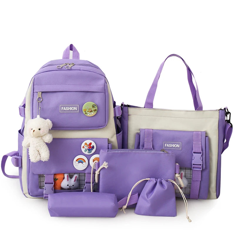Wholesale Hot Sale Outdoor Hiking Fashion Waterproof Zipper School Backpack Set for Teenager Students