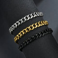 Non Tarnish 5mm Miami Cuban Bracelet Women Men 18K Gold Plated Jewelry Stainless Steel Cuban Curb Bracelet Chain