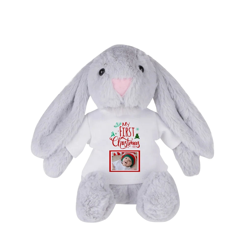 BestSub Wholesale 30cm Long Super Soft Bunny Plush Stuffed Animal Toy Personalized Sublimation Blanks Novelty Rabbit Shaped Gift