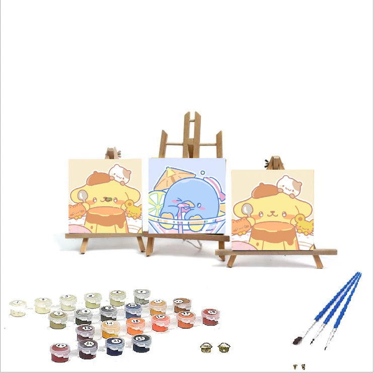 Wholesale Most Popular Diy Paint by Numbers for Kids Cartoon Anime Art  Children Boys Girls Students 20x20cm with Frame