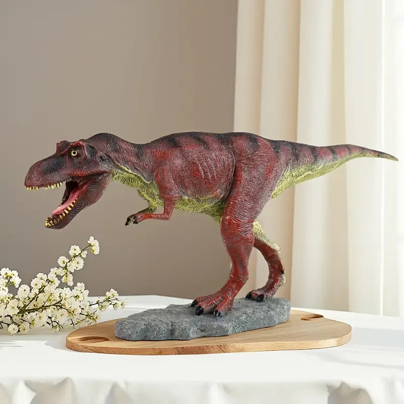 Hot Sale Vivid Red Dinosaur Resin Statue with Open Mouth & Sharp Teeth Design Realistic Dino Sculpture for Home Garden Decor