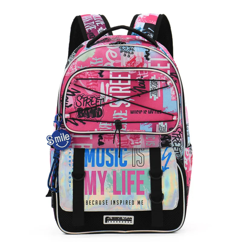 Customized Teenager College Student Backpack Pink Women's High School Bags Outdoor Leisure Laptop Backpack to Travel