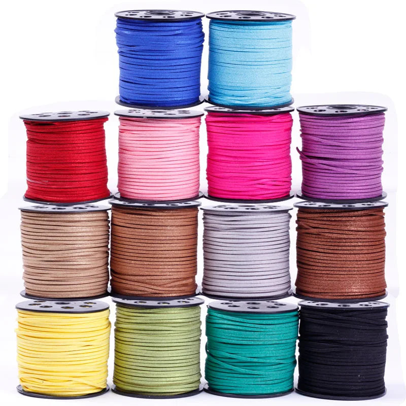 Wholesale 2.6mm Faux Suede Leather Cord with Glitter Powder Jewelry Making Findings & Components Gift Wrapping Rope