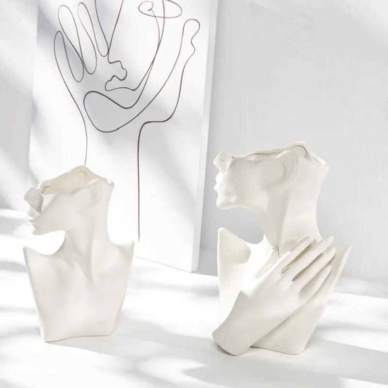 Modern Oriental Style Ceramic Body Porcelain Flower Vase Contemporary Home Decoration for Weddings As Tabletop Decor