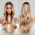 Synthetic Black Brown Blonde Cosplay Wig Long Long Part Wave Hair Wig for Women Natural Wavy Heat Resistant Cosplay Wigs