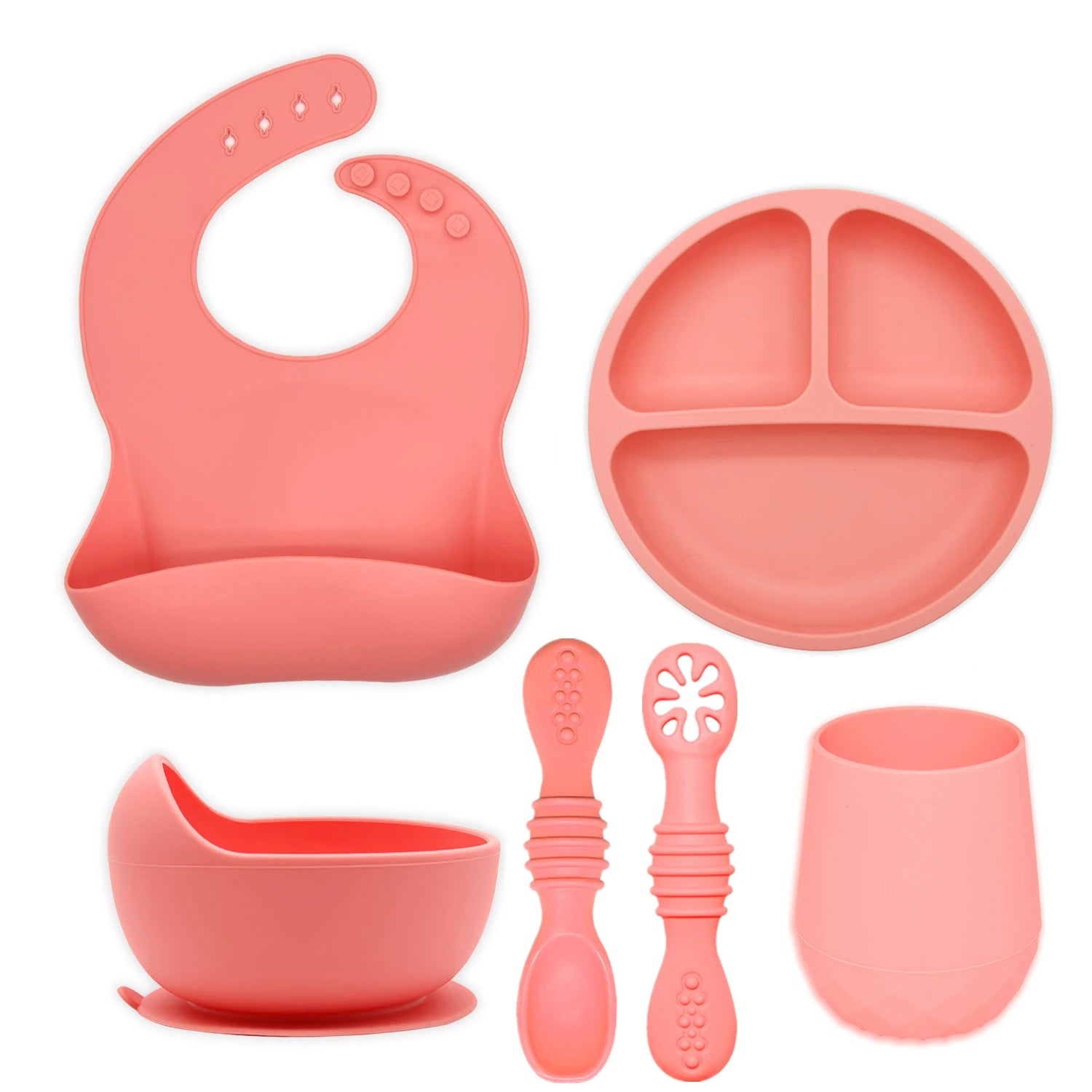 100% Food Grade BPA Free Baby Feeding Bowl Toddlers Eating Utensils Set Baby Silicone Suction Bowls With Spoon