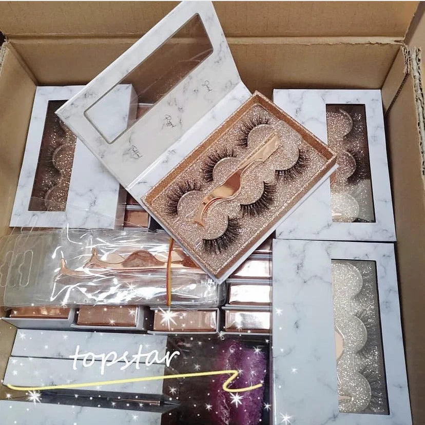 25mm Wispy Dramatic Thick Fluffy 3d Eyelashes 100% Real Mink Eyelashes Real Mink Fur Lashes With Packaging Box