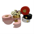 Latest Creative Round Double Open Wedding Gift Box High-End Flower Design with Embossing and Matt Lamination Hand Packaging