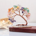 Desktop Decoration Ornaments Energy Crystal Gravel Gem Stone Bent Cypress 7 Chakra Gemstone Crystal Money Tree With Agate Base