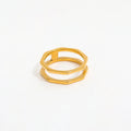 High End 18K Plain Gold Octangle Double-layer Hollow Rings Stainless Steel Trendy Simple Gold Plated Jewelry