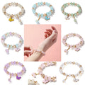 New Clear Girls Agate Bracelet Charming Butterfly Crystal Beaded Bracelet to My Daughter