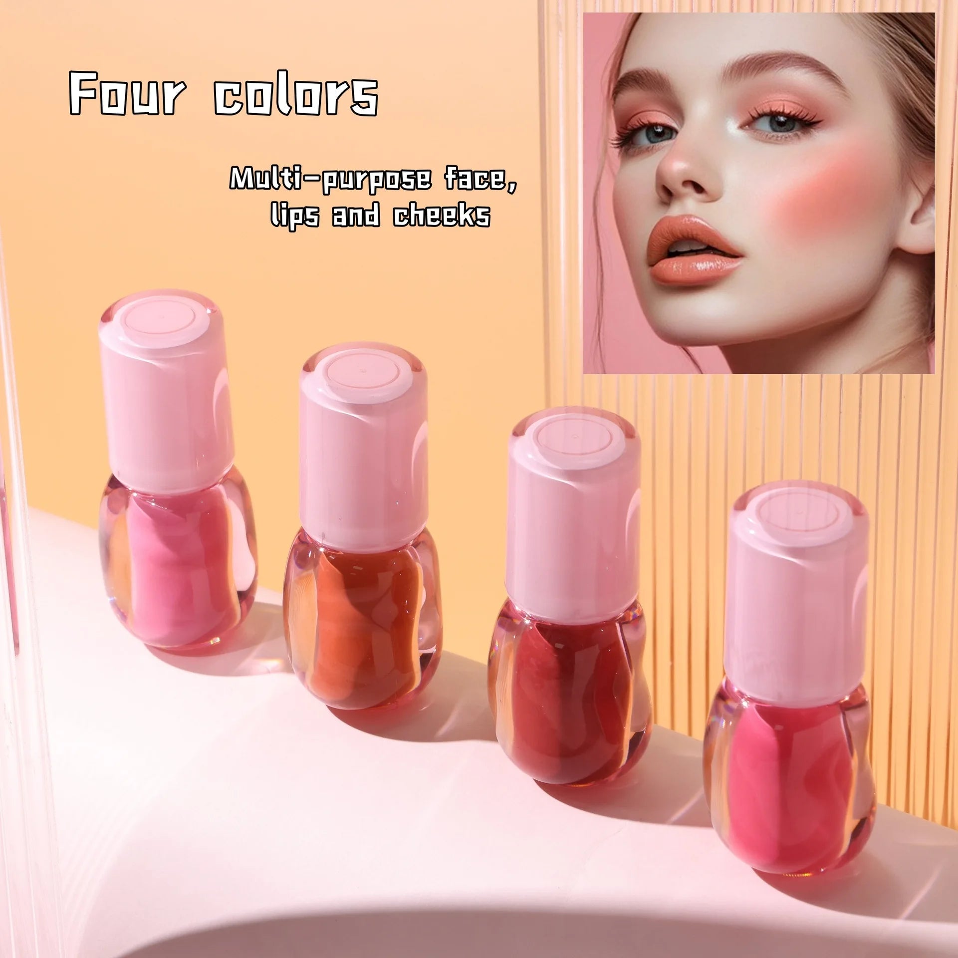 Natural Makeup 4 Colors Liquid Blush Use for Lip Eye Cheek Custom Logo Waterproof Long Lasting Velvet Matte Smooth Blush