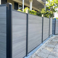Outdoor Garden Privacy WPC Fence Panel Board Co-Extrusion 3D Model with Metal Plastic Frame for Yard House