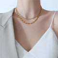Women's Hip Hop Stainless Steel 18K Gold Plated Necklace Clavicle Chain Fashion Jewelry for Christians