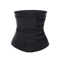 HEXIN Black 7 Steel Boned Large Size Plunging Double Belt Latex Waist Trainer Private Label